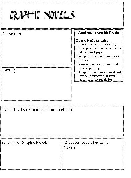 graphic novel worksheets pdf