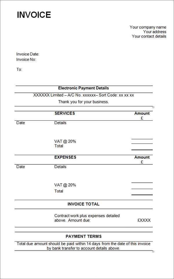 free contractor invoice pdf template