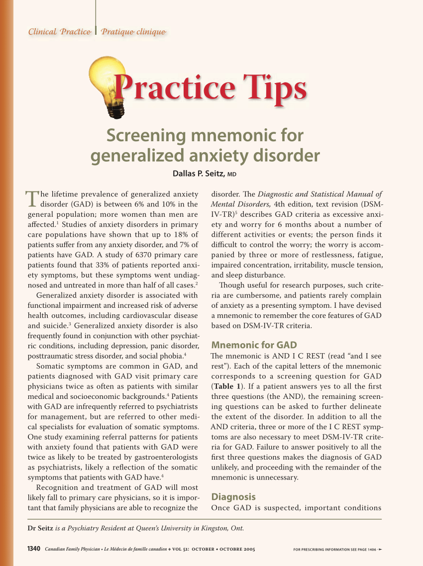 generalized anxiety disorder pdf
