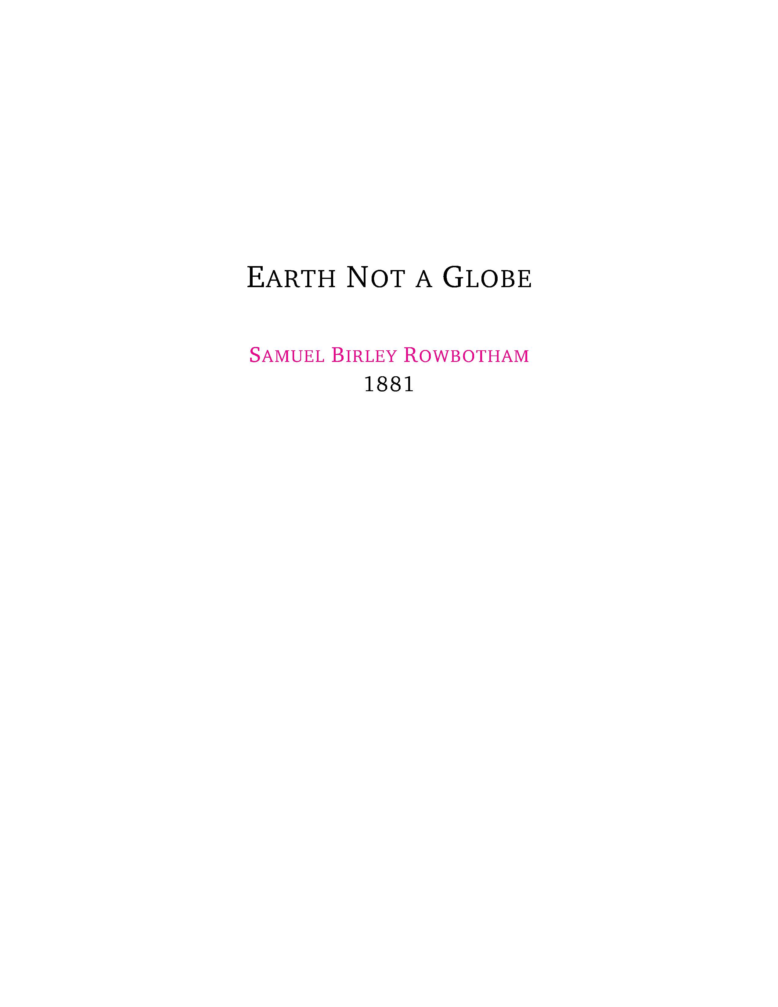 earth not a globe pdf