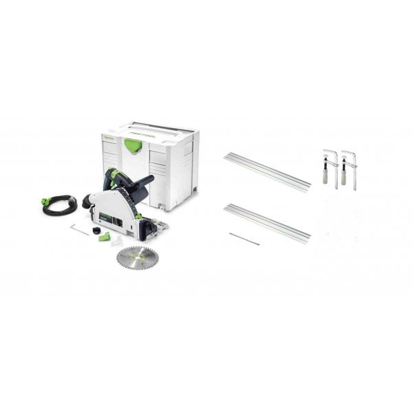 festool plunge saw with 2 guide rails