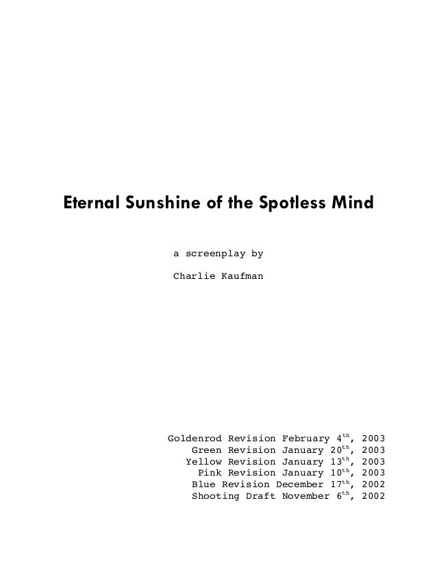 eternal sunshine of a spotless mind script pdf