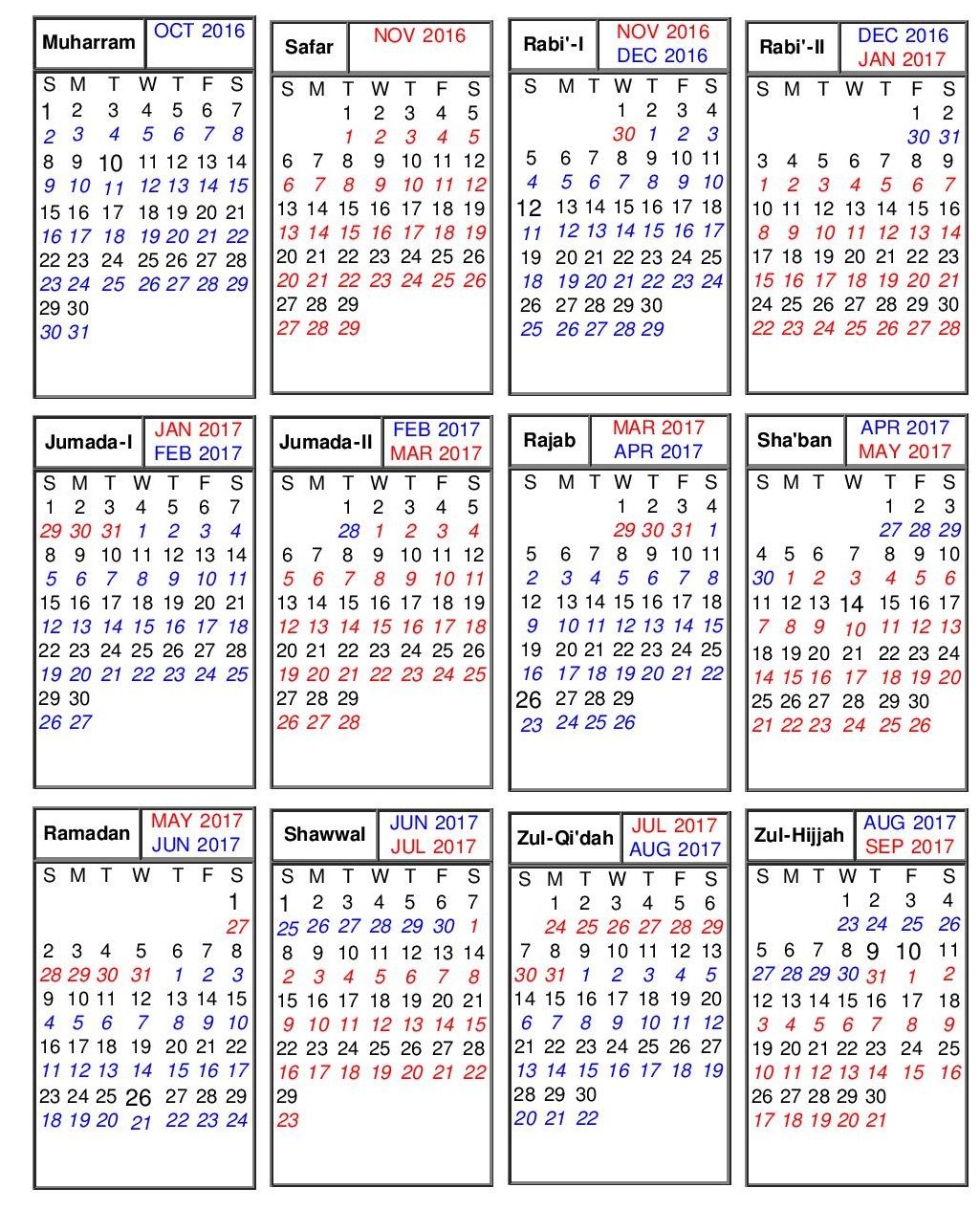 islamic calendar year 2019