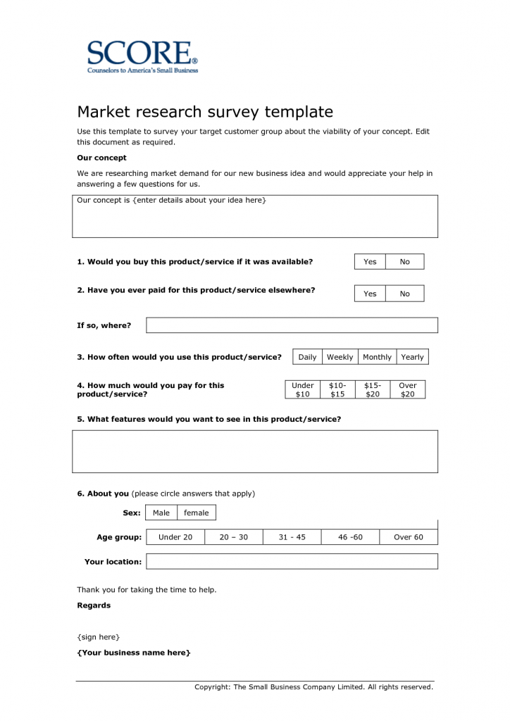 frucor survey questionnaire sample