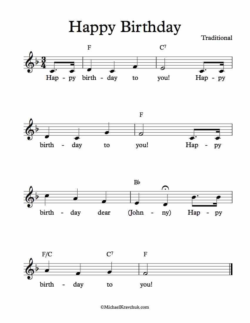 happy birthday song piano notes pdf