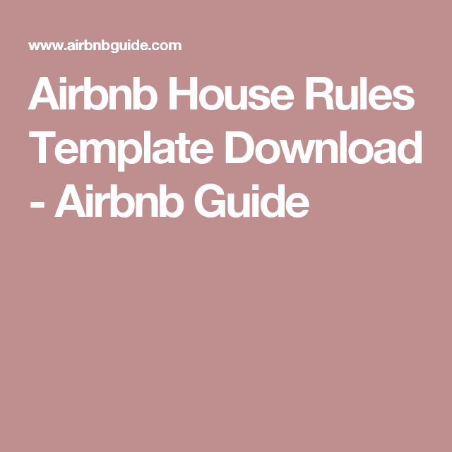 house rules airbnb sample